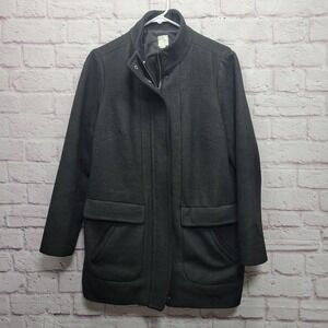 J Jill Peacoat Jacket Lined Coat‎ Womens MP Charcoal Gray Minimalist Fleece Warm